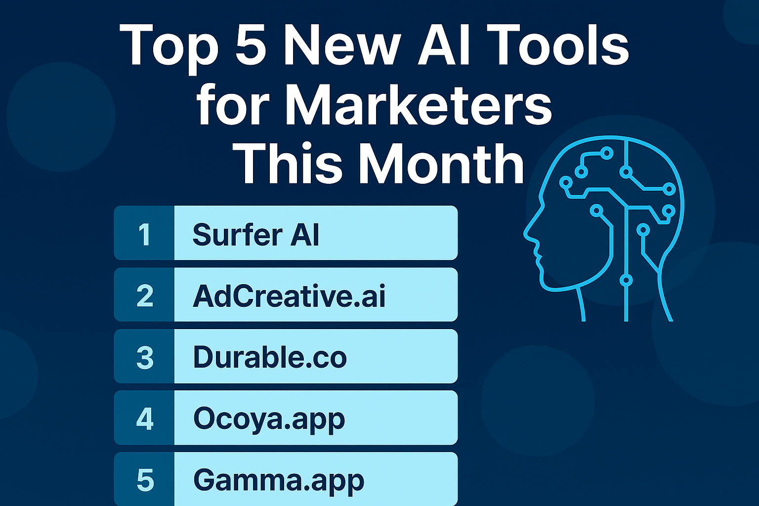 Top 5 New AI Tools for Marketers This Month